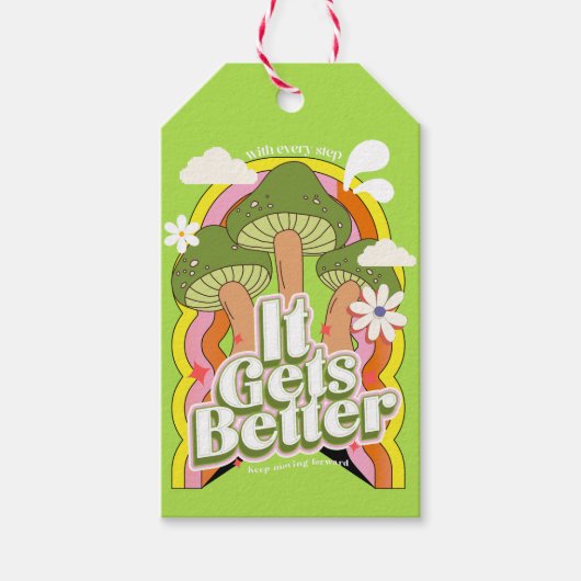 Es wird besser | Gute Vibes & Retro Groovy Feels Geschenkanhänger (Vorderseite)