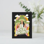 Es wird besser | Gute Vibes & Retro Groovy Feels Postkarte (Stehend Vorderseite)