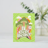 Es wird besser | Gute Vibes & Retro Groovy Feels Postkarte (Stehend Vorderseite)