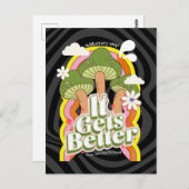 Es wird besser | Gute Vibes & Retro Groovy Feels Postkarte (Vorne/Hinten)