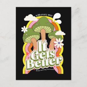 Es Wird Besser Gute Vibes & Retro Groovy Gefühle Feiertagspostkarte