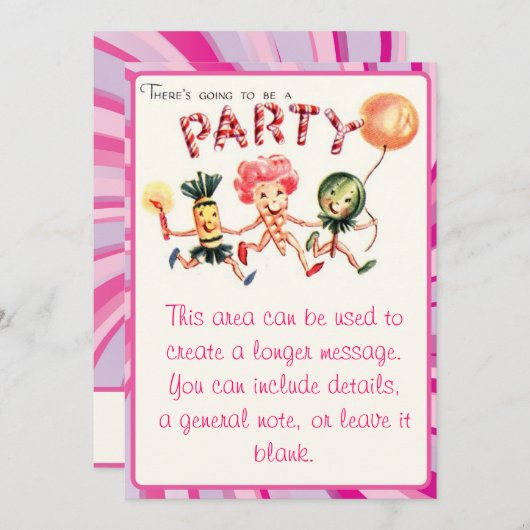 Es wird ein Party geben Einladung (Vorne/Hinten)