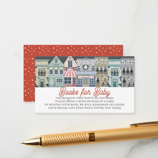 Es wird eine Anfrage für ein Baby-Village-Ferien-A Begleitkarte (Vorderseite/Rückseite Beispiel)