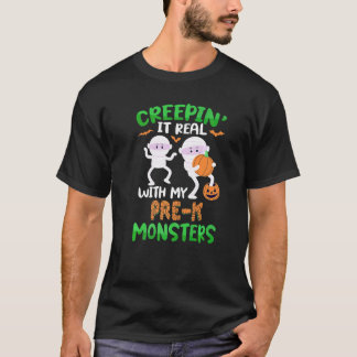 Es wird gruselig mit meinen Vorschulmonstern Hallo T-Shirt