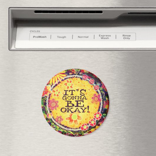 Es wird gut gehen, inspirierende gelbe Blume Magnet (In Situ (Geschirrspüler))