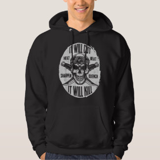 Es wird Hand geschmiedet es wird töten Messer Blac Hoodie