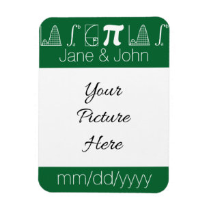 Es wird im grünen Rett-the-Date-Magnet hinzugefügt Magnet