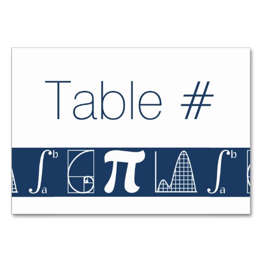 Es wird in der Navy Table Card hinzugefügt Tischnummer (Vorderseite)