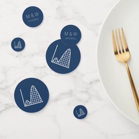 Es wird in Navy Table Confetti hinzugefügt Konfetti (Gruppe)