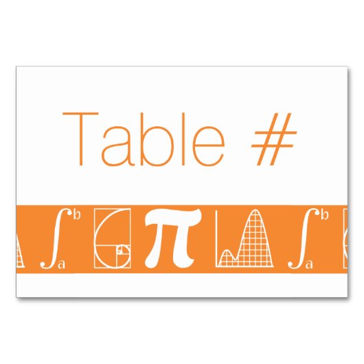 Es wird in Orange Table Card hinzugefügt Tischnummer (Vorderseite)