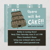 Es wird Kuchen geben! Funny und Niedliche Party Ei Einladung (Vorne/Hinten)