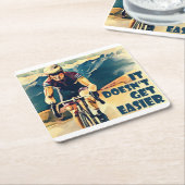 Es wird nicht einfacher Fahrrad zu fahren Rechteckiger Pappuntersetzer (angewinkelt)