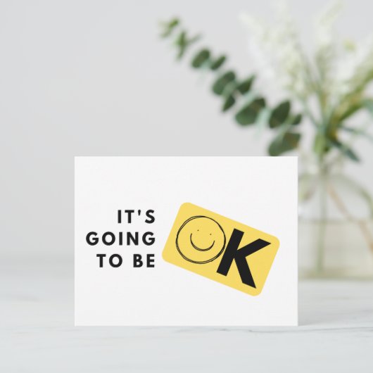 ES WIRD OK SEIN motivierend Postkarte (Stehend Vorderseite)