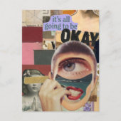Es Wird Schon Werden Mixed Media Collage Postkarte (Vorderseite)