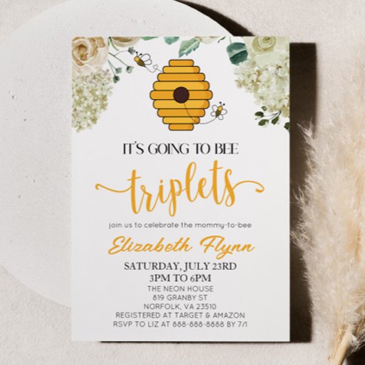 Es wird Triplets-Dusche für Bienen geben Einladung