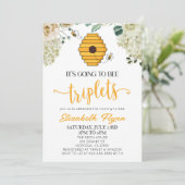 Es wird Triplets-Dusche für Bienen geben Einladung (Stehend Vorderseite)