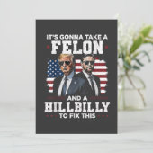 Es wird Trump Vance mit Felon und Hügel einnehmen Einladung (Stehend Vorderseite)