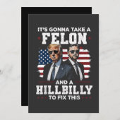 Es wird Trump Vance mit Felon und Hügel einnehmen Einladung (Vorne/Hinten)