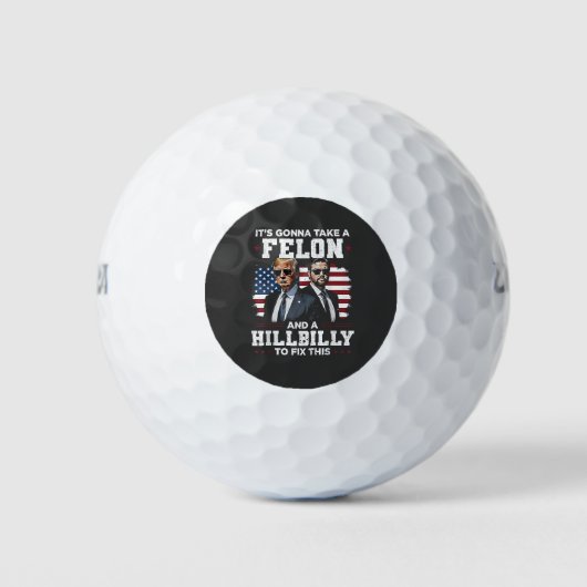 Es wird Trump Vance mit Felon und Hügel einnehmen Golfball (Vorderseite)