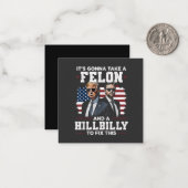 Es wird Trump Vance mit Felon und Hügel einnehmen Mitteilungskarte (Vorderseite/Rückseite Beispiel)