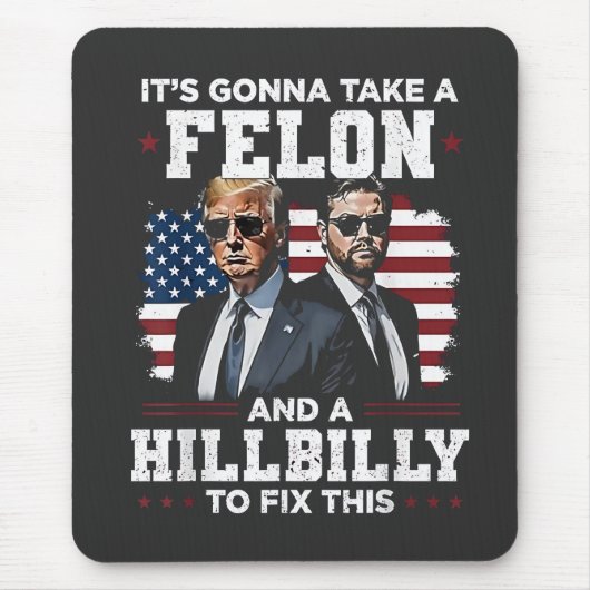 Es wird Trump Vance mit Felon und Hügel einnehmen Mousepad (Vorne)