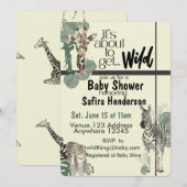 Es Wird Wild, Safari-Baby-Party Einladung (Vorne/Hinten)
