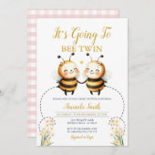 Es wird Zwillingsdusche sein Einladung (Vorne/Hinten)