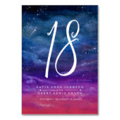 Es wurde in den Sternen Blue Dusk Art Hochzeit ges Tischnummer (Vorderseite)