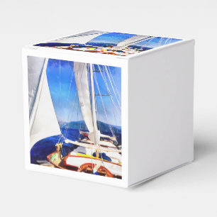 Es wurde Land für Boote geschaffen, um Segelkunst Geschenkschachtel