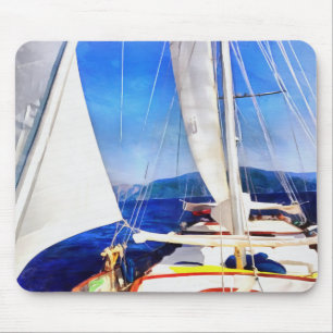 Es wurde Land für Boote geschaffen, um Segelkunst  Mousepad