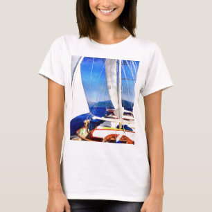 Es wurde Land für Boote geschaffen, um Segelkunst T-Shirt