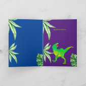 Es zerkleinern DINOSAUR Kindergeburtstag NEON Rege Einladung (Innenseite)