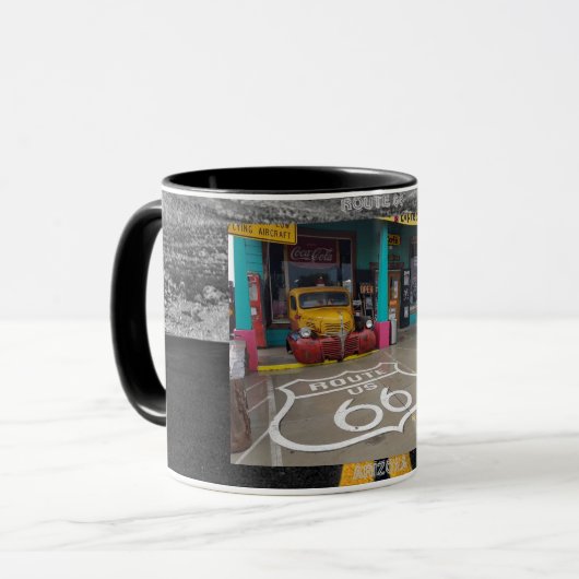 ES zerteilt ROUTE 66, ARIONA. SELIGMAN Tasse (Vorderseite Links)