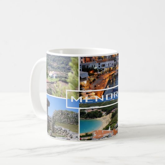 es zerteilt von der Insel von Menorca - Minorca Kaffeetasse (Vorderseite Links)