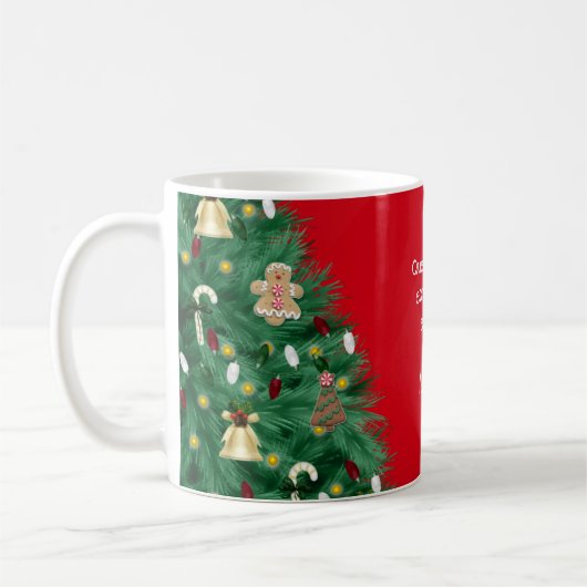 Es zerteilt,- Weihnachtsbaum -, Personalizable Kaffeetasse (Links)