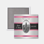 ESB Save the Date Weißrosa Magnet (Vorderseite/Rückseite)