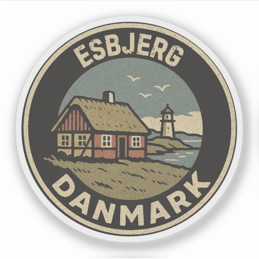 Esbjerg, Dänemark Danmark Aufkleber (Vorderseite)