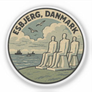 Esbjerg Mann trifft Meer Aufkleber