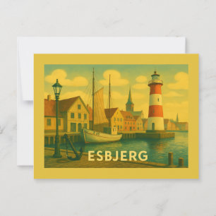 Esbjerg Mann trifft Meer Postkarte