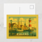Esbjerg Mann trifft Meer Postkarte (Vorne/Hinten)
