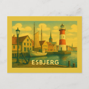 Esbjerg Mann trifft Meer Postkarte