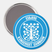Esbjerg Round Emblem Magnet (Vorderseite/Rückseite)