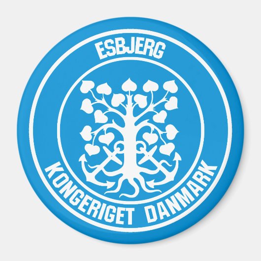 Esbjerg Round Emblem Magnet (Vorne)