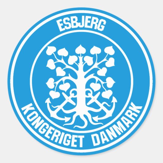 Esbjerg Round Emblem Runder Aufkleber (Vorderseite)