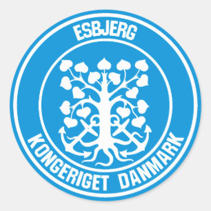 Esbjerg rundes Emblem Runder Aufkleber