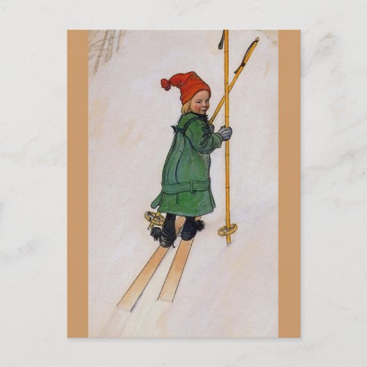 Esbjorn auf Skis 1905 Postkarte (Vorderseite)