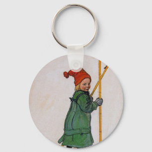 Esbjorn auf Skis 1905 Schlüsselanhänger
