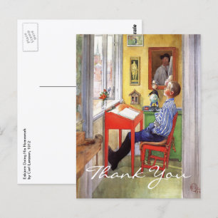 Esbjorn Doing His Homework by Carl Larsson Postkarte