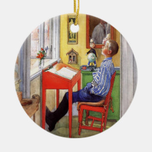 Esbjorn macht seine Hausaufgaben von Carl Larsson Keramikornament