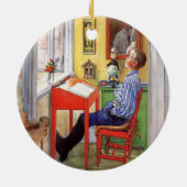 Esbjorn macht seine Hausaufgaben von Carl Larsson Keramikornament (Hinten)